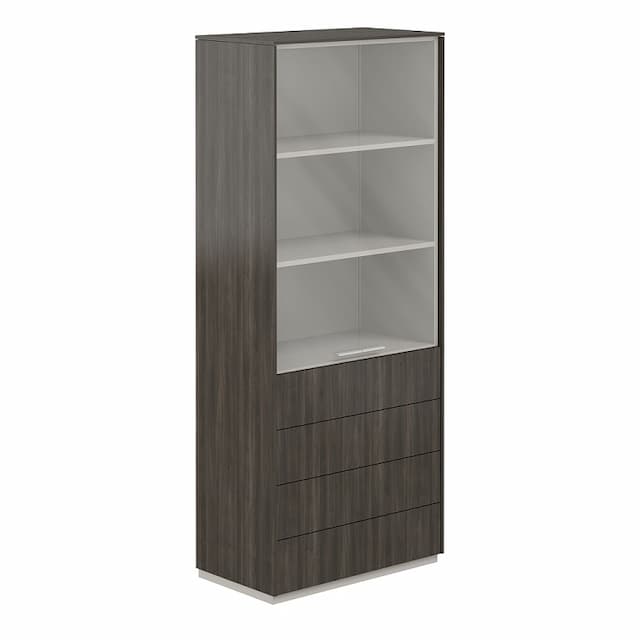 Шкаф высокий с прозрачным стеклом и 4 ящиками Norden Атлас NZ-0302.BT.BT