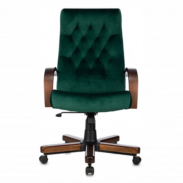 Кресло руководителя Бюрократ T-9928WALNUT Fabric зеленый Italia Green крестов. металл/дерево
