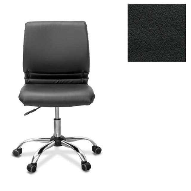 Офисное кресло для персонала Юнитекс Квадро Х экокожа премиум черная CN1114