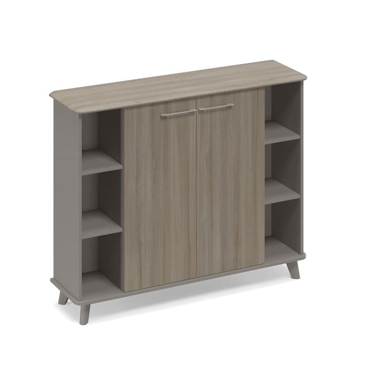 Шкаф средний полузакрытый греденция Юнитекс ТМ 342 МП/ВЛ/ВЛ мокко премиум (корпус) / вяз либерти (столешница, топ, фасад)