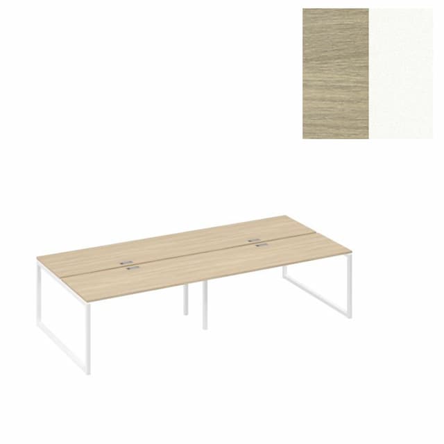 Рабочая станция Юнитекс А4 на металлокаркасе QUATTRO (4х160) А4 Б4 175-2 ДК (320x144x75) дуб скандинавский/металлокаркас белый