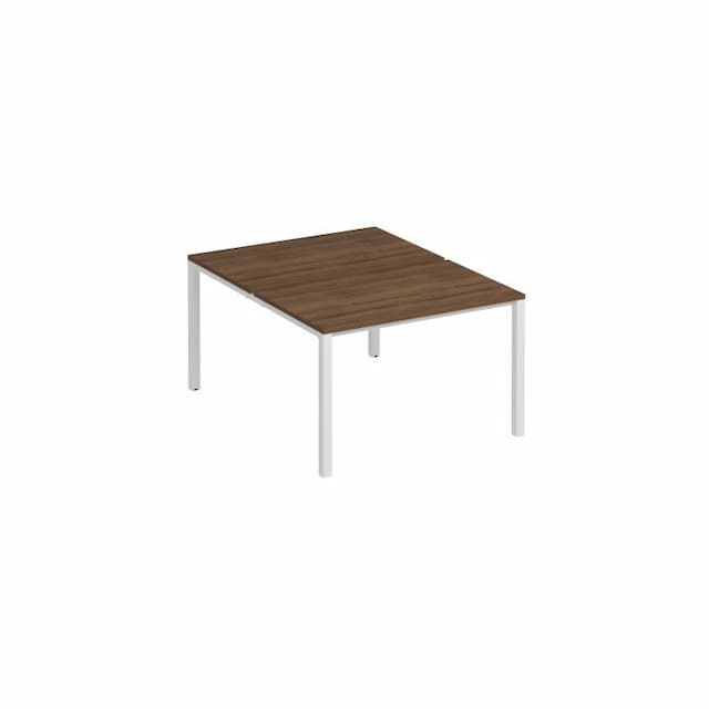 Рабочая станция на металлокаркасе Юнитекс Комфорт КФ К.Б1 1144 ОФ (2х120) (120x154x75) французский орех / белый