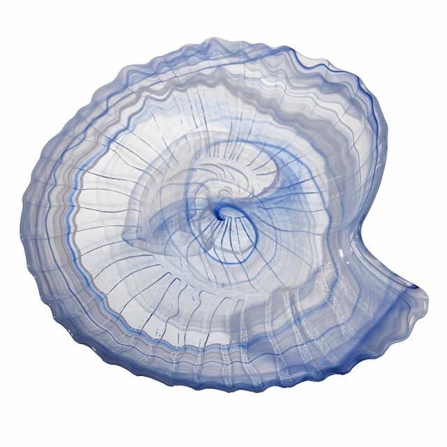 Тарелка ARDACAM Seasnail ARD 10591.64 31x29 см h 4,2 см (стекло, цвет / декор сине-белый)