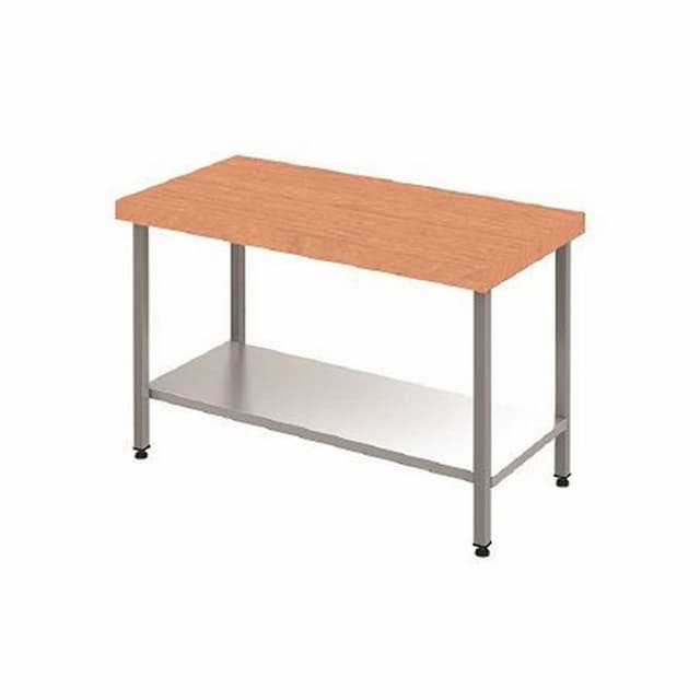 Стол с буковой столешницей и сплошной полкой Cryspi ССБ Ш СП 1100x700