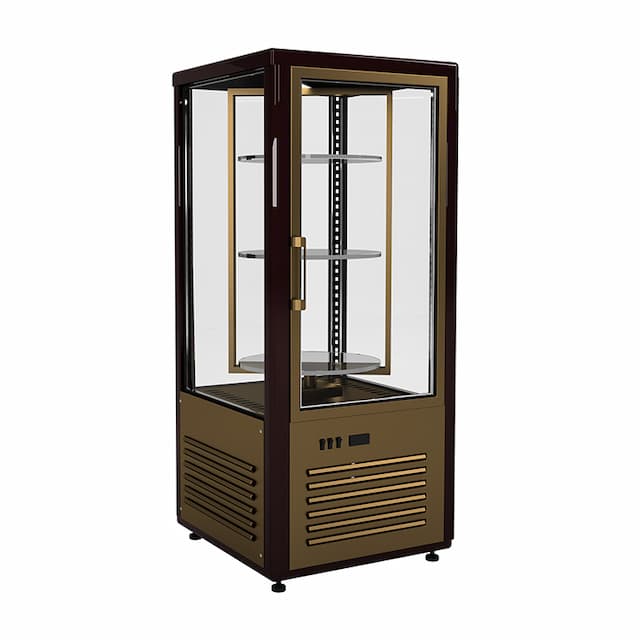 Витрина кондитерская Полюс LATIUM D4 VM 120-1 (R120C коричнево-золотой, 1/2, INOX)