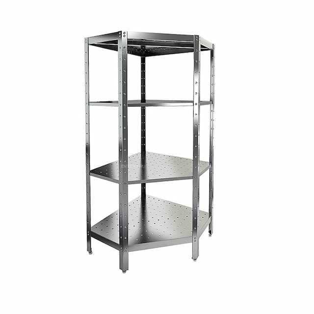 Стеллаж нержавеющий угловой перфорированный Hicold НСКУВ-6/7 П