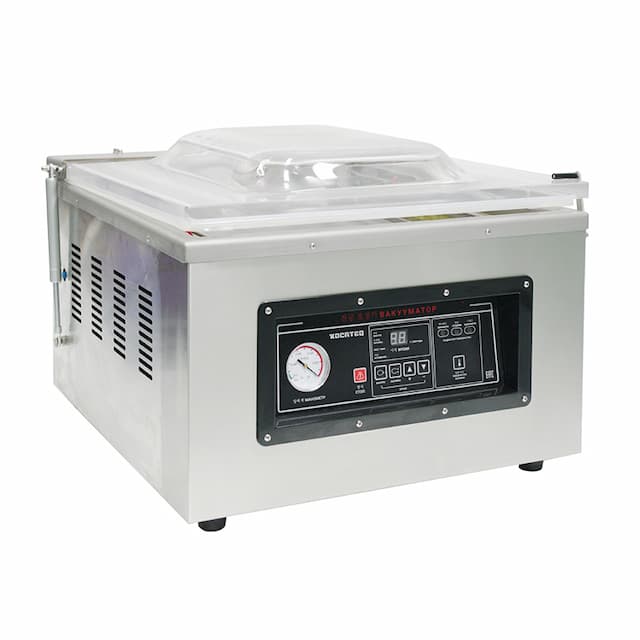 Вакуумный упаковщик камерный, 2 шва длиной 50 см, размер камеры 52х52х13 см, с системой подачи инертного газа Kocateq Buffalo 50x2/20/20 gas